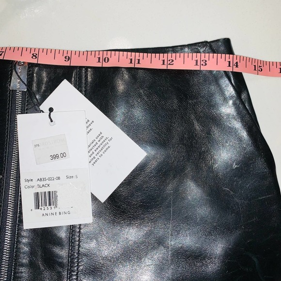 NWT Anine Bing | Sally Leather Mini Skirt - Picture 11 of 13
